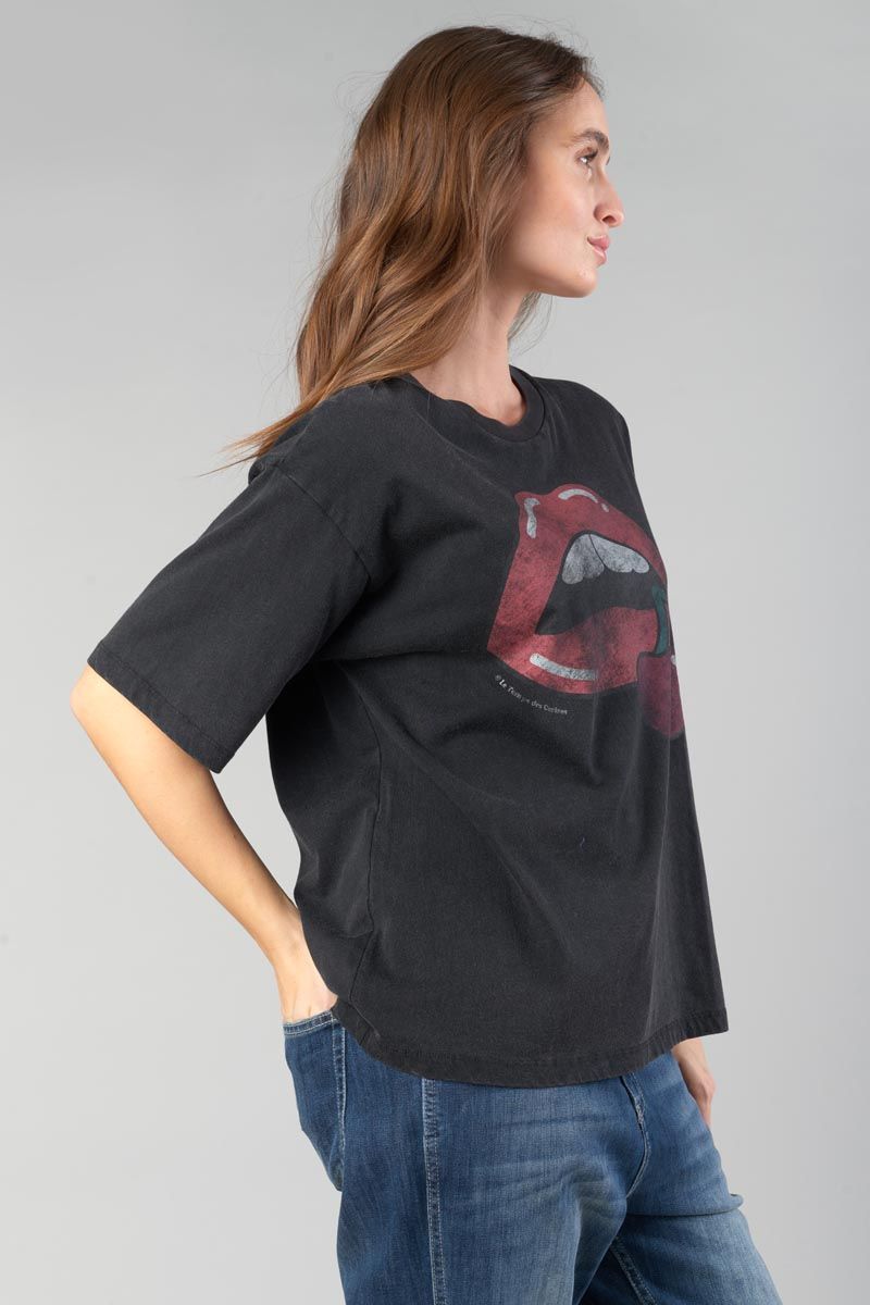 Le Temps Des Cerises T-shirt Tamita Noir Délavé Imprimé