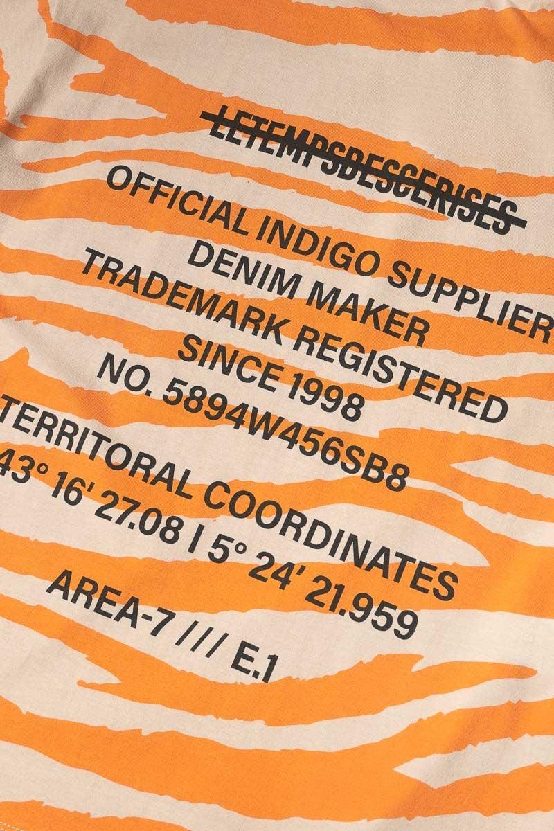 Le Temps Des Cerises T-shirt Zabrabo Zébré Beige Et Orange Imprimé