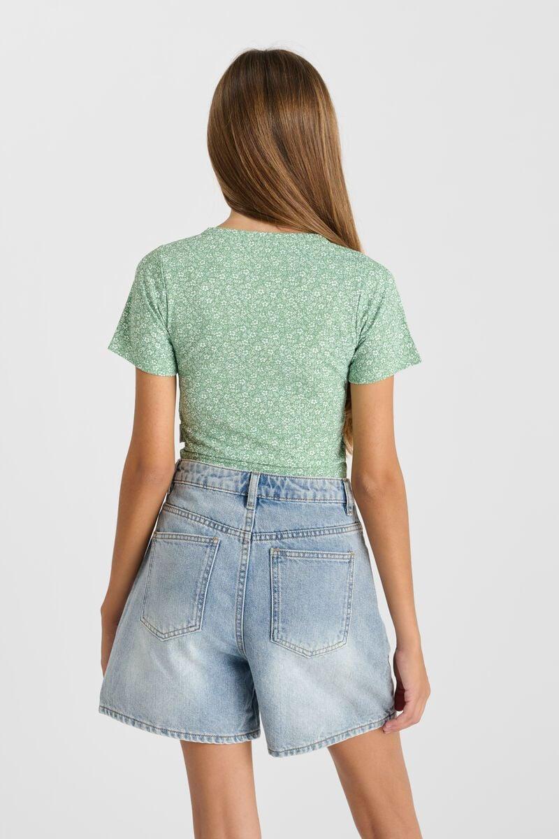 Le Temps Des Cerises Top Cerbegi Vert à Motif Fleuri