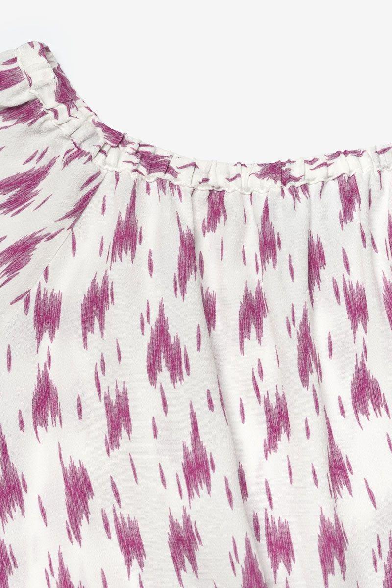 Le Temps Des Cerises Top Court Jilogi à Motif Violet