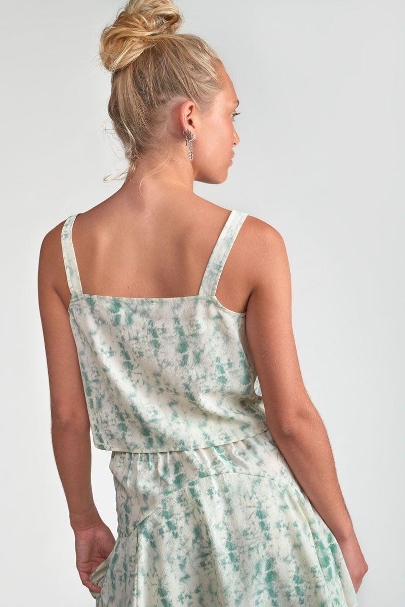 Le Temps Des Cerises Top Court Joanigi Tie And Dye Vert D'eau