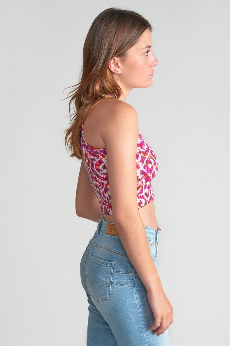 Le Temps Des Cerises Top Court Norigi à Motif Ethnique