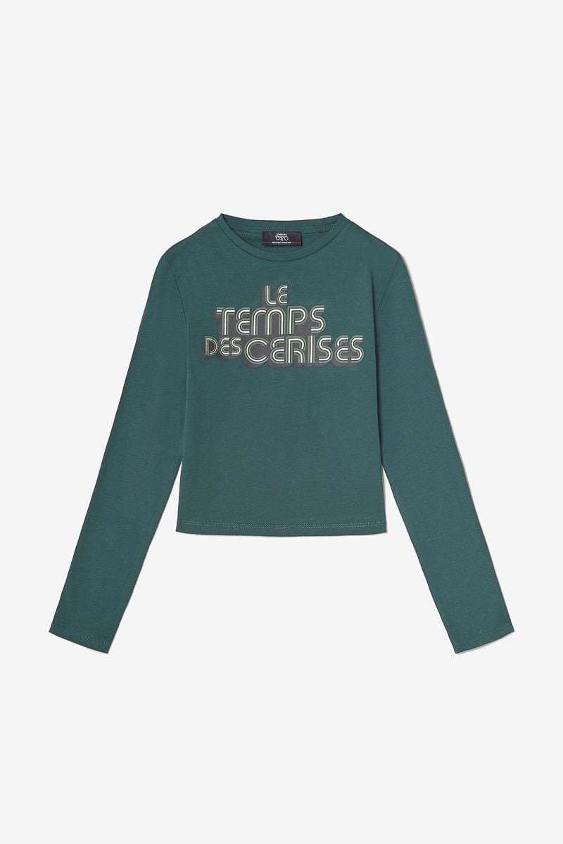 le temps des cerises Top court Willergi vert bouteille