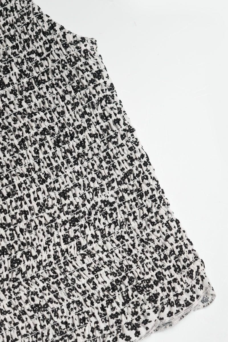 Le Temps Des Cerises Top Elgagi à Motif Floral Noir Et Blanc