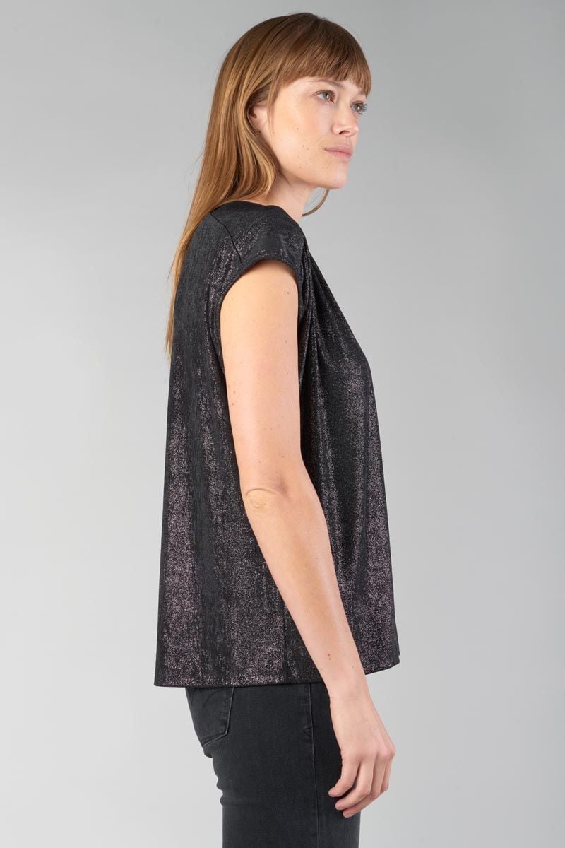 Le Temps Des Cerises Top Sans Manches Paula Noir Irisé