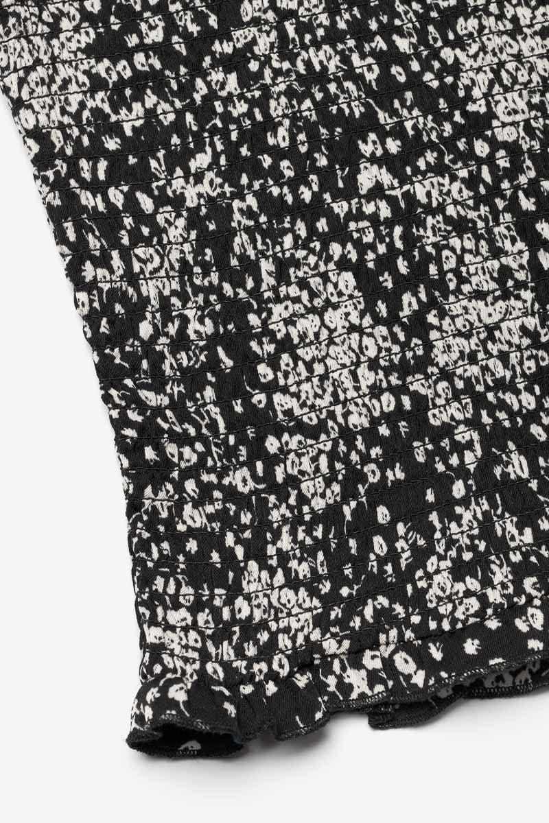 Le Temps Des Cerises Top Veronicgi à Motif Floral Noir Et Blanc