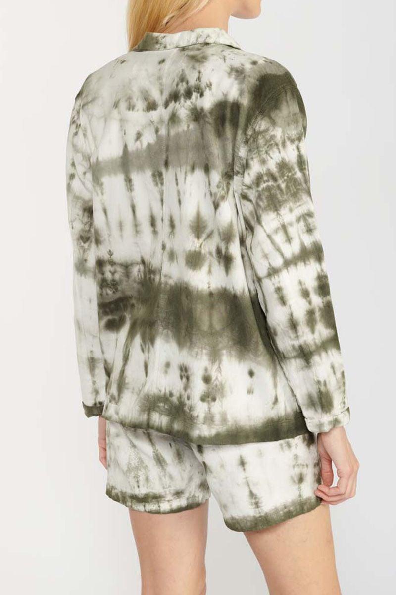 Le Temps Des Cerises Veste Aurora En Jeans Tie And Dye Kaki