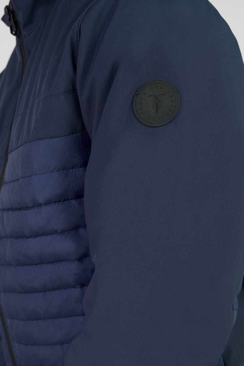 Le Temps Des Cerises Veste Bi-matière Garel Bleu Marine