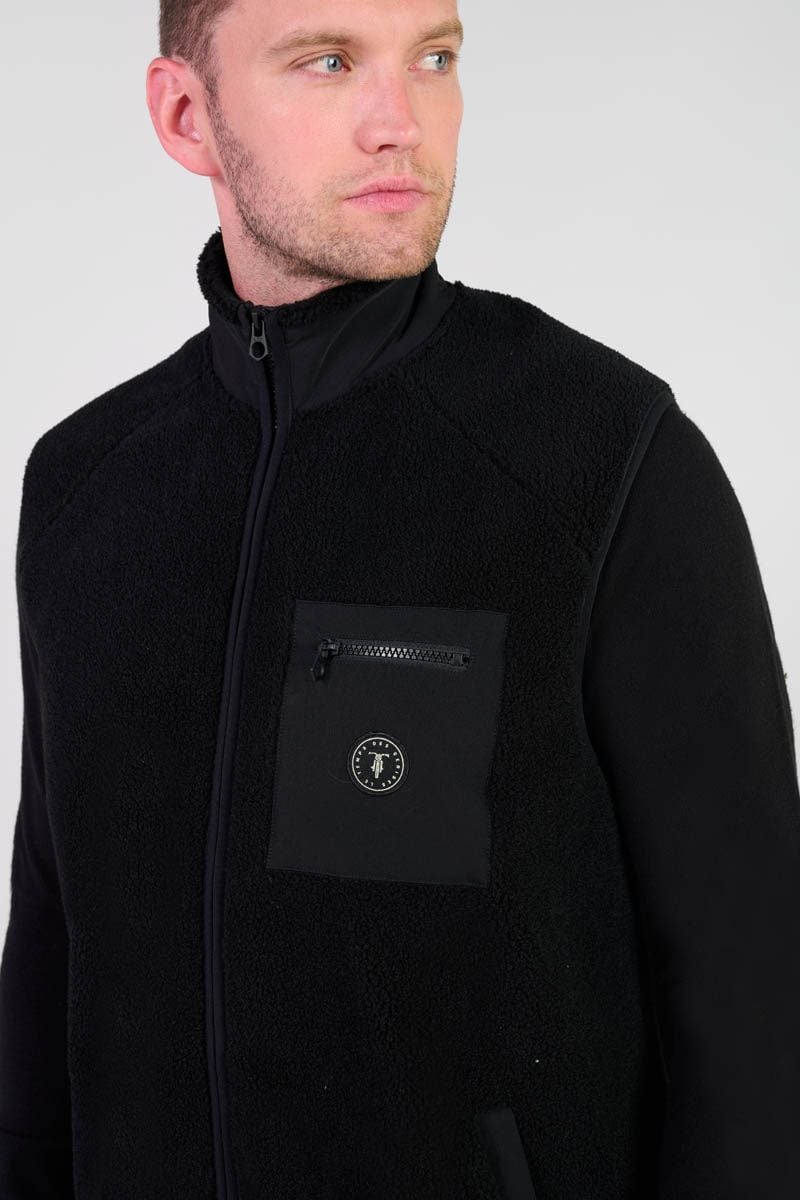 Le Temps Des Cerises Veste Bi-matière Sans Manches Rudy Noire