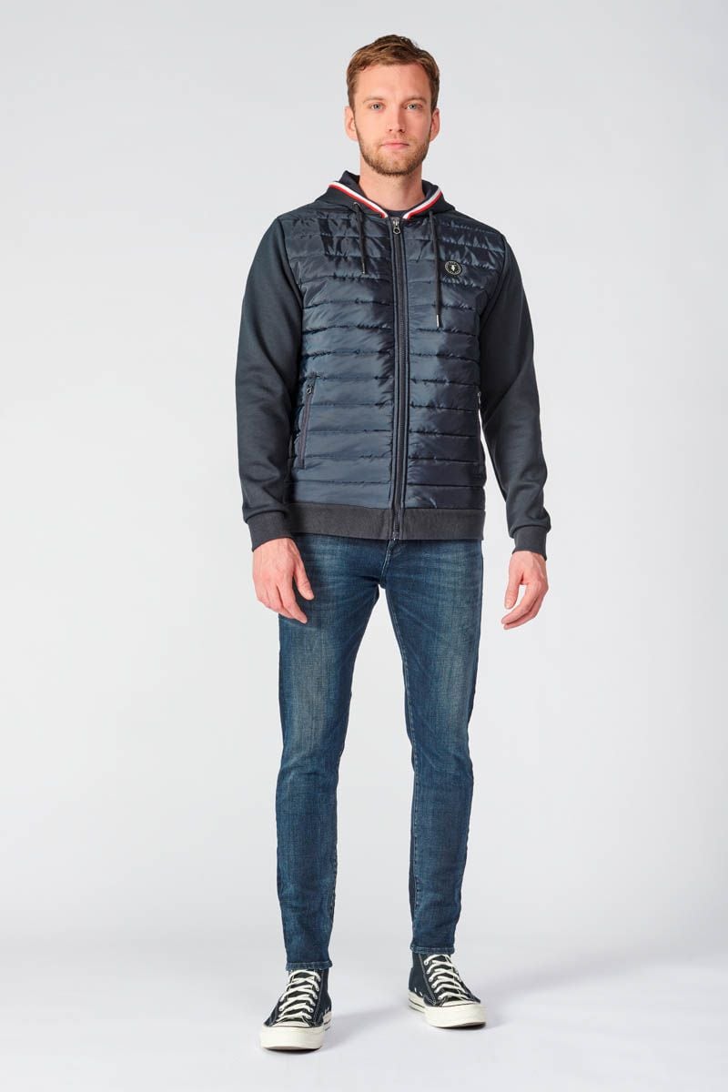 Le Temps Des Cerises Veste Bi-matière Thol Bleu Marine