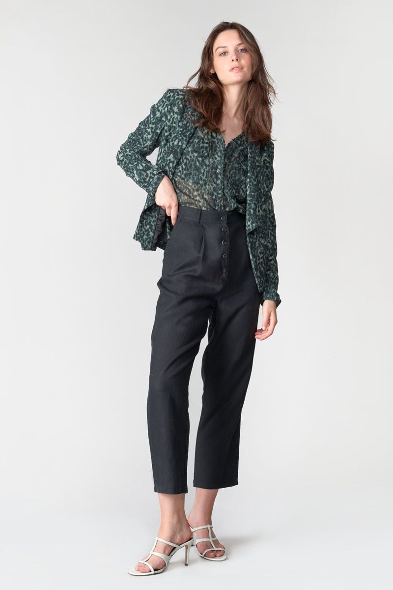 Le Temps Des Cerises Veste Blazer Camote à Motif Léopard