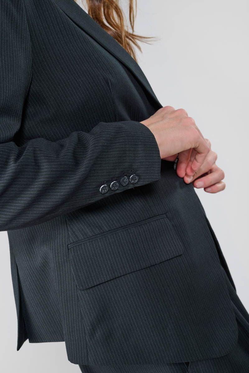 Le Temps Des Cerises Veste Blazer Evera Noire à Fines Rayures