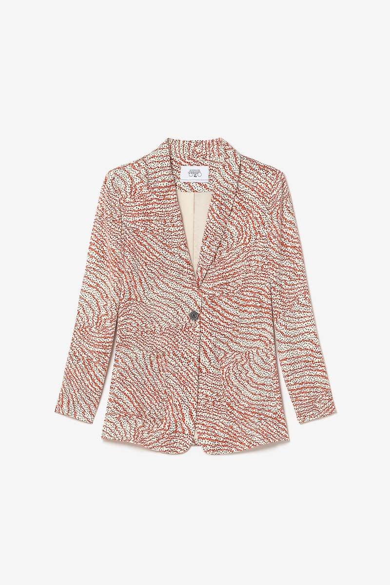 le temps des cerises Veste blazer Mena à motif orange et noir