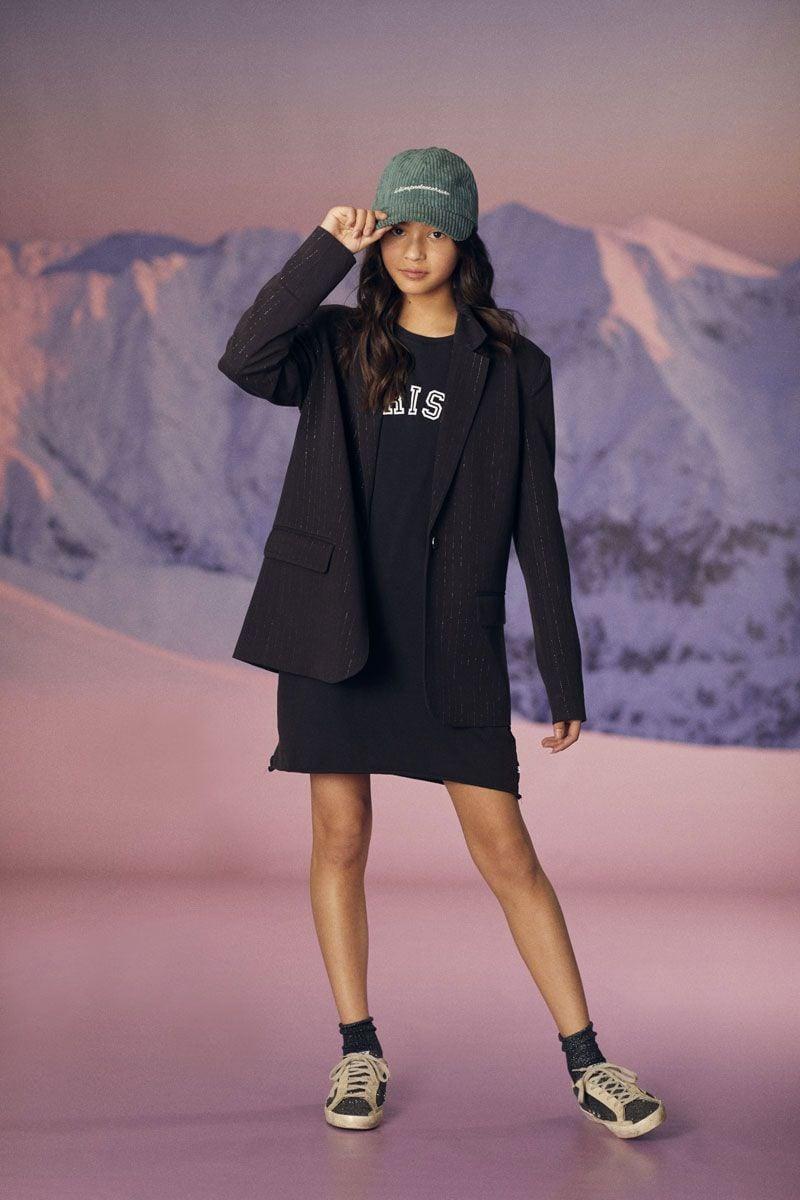 le temps des cerises Veste blazer Neelagi noire à rayures