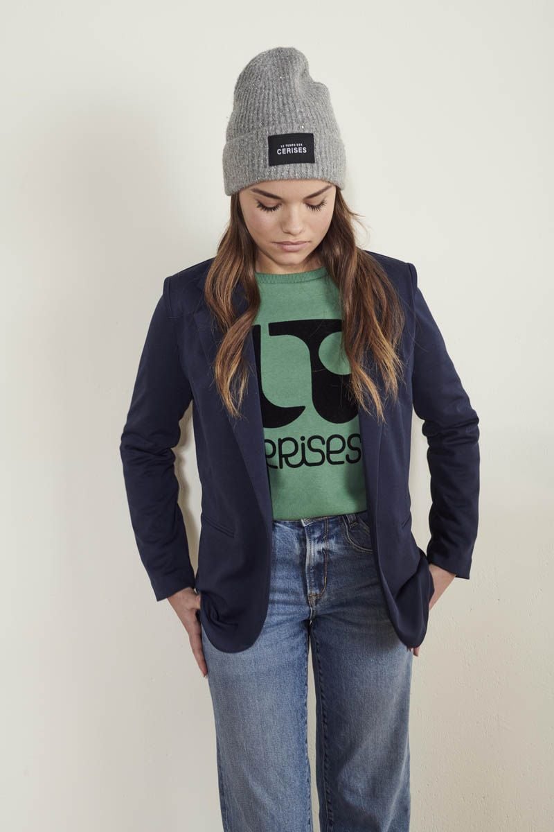 le temps des cerises Veste blazer Oscargi bleu marine