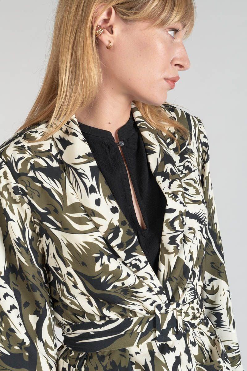 Le Temps Des Cerises Veste Blazer Salome à Motif Jungle