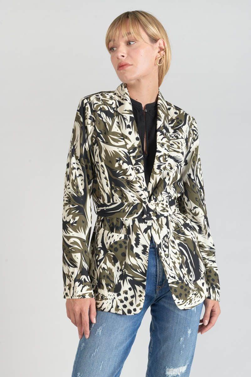 Le Temps Des Cerises Veste Blazer Salome à Motif Jungle