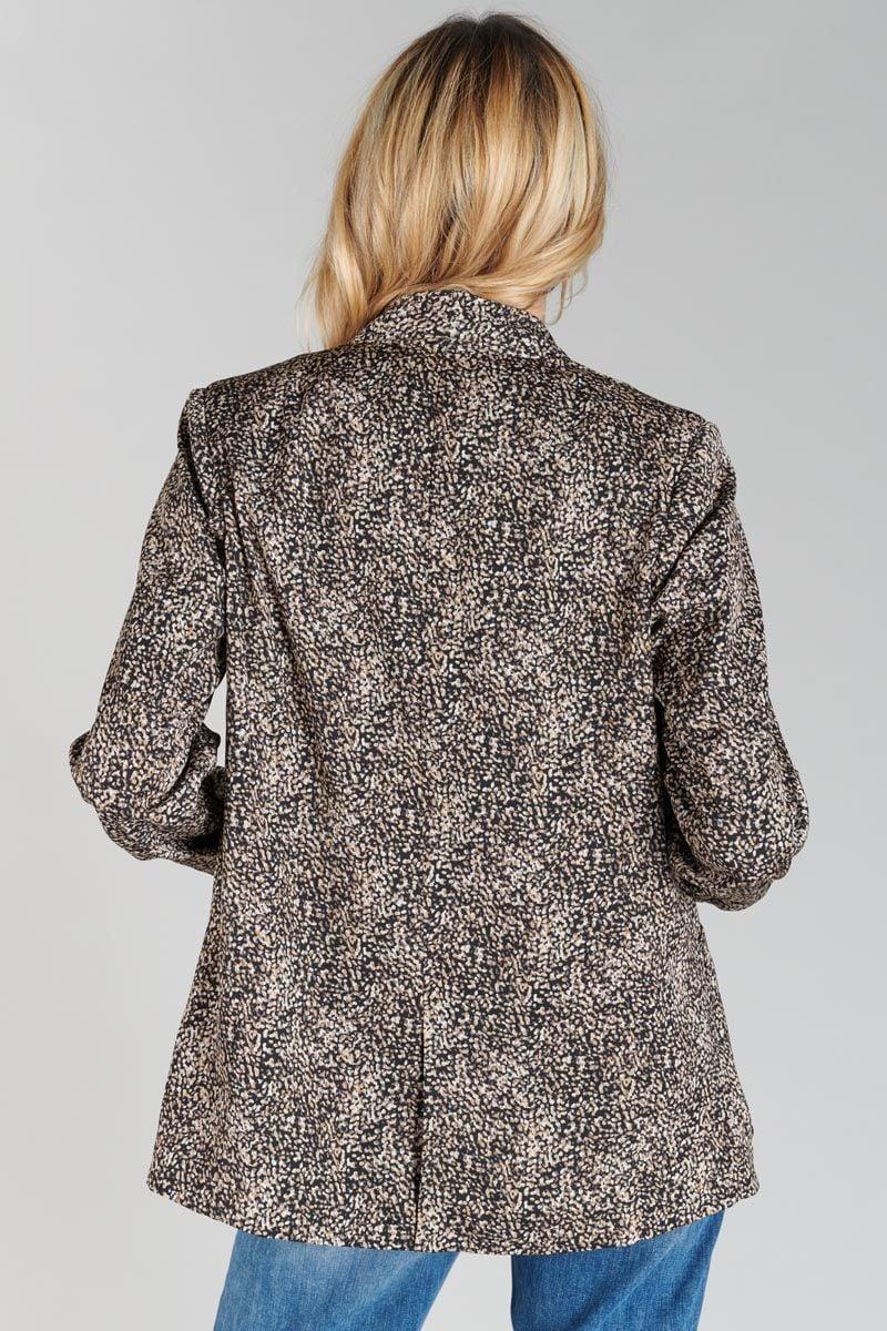 Le Temps Des Cerises Veste Blazer Talhia Noir à Motif