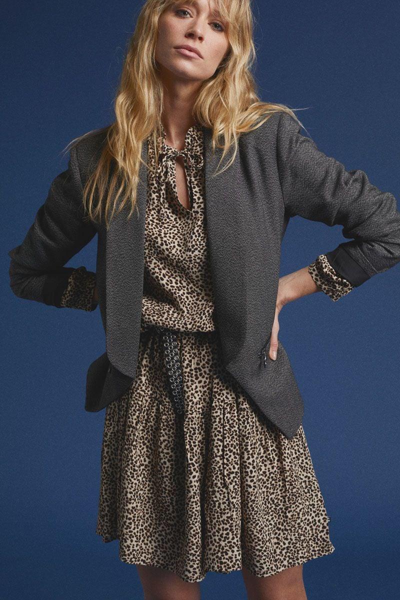 le temps des cerises Veste blazer Timmy à chevrons gris