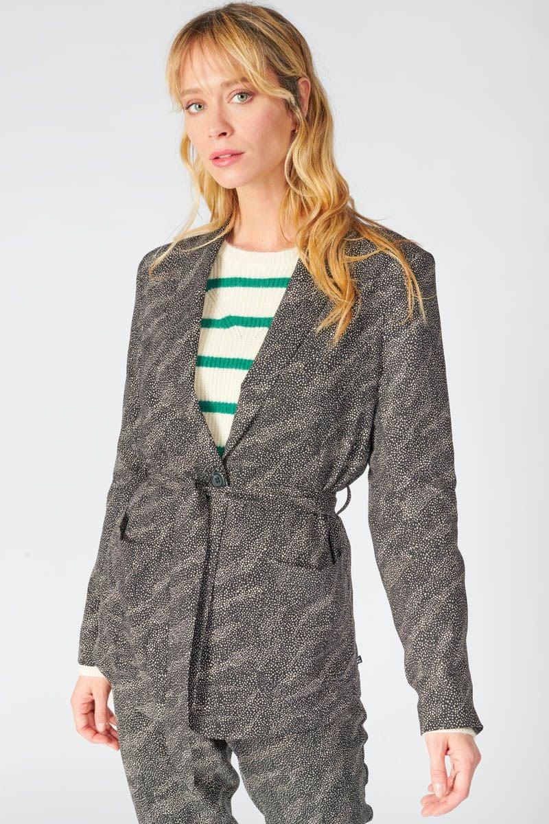 Le Temps Des Cerises Veste Blazer Zebre à Motif Animalier