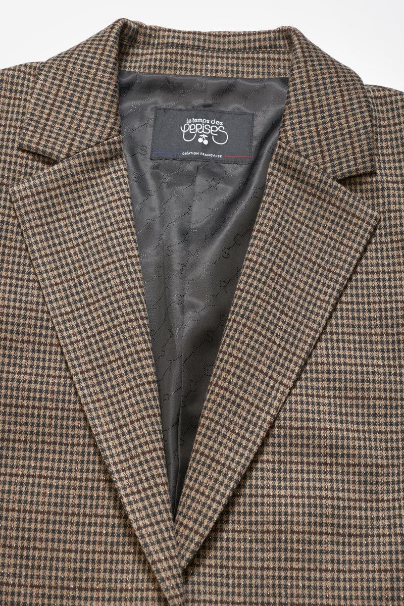 Le Temps Des Cerises Veste Blazer Zoyagi à Motif Pied De Poule