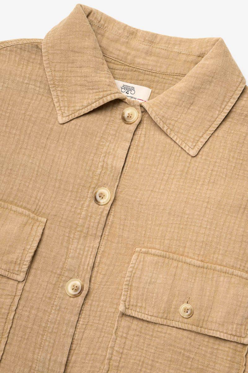 Le Temps Des Cerises Veste Jasongi En Gaze De Coton Beige