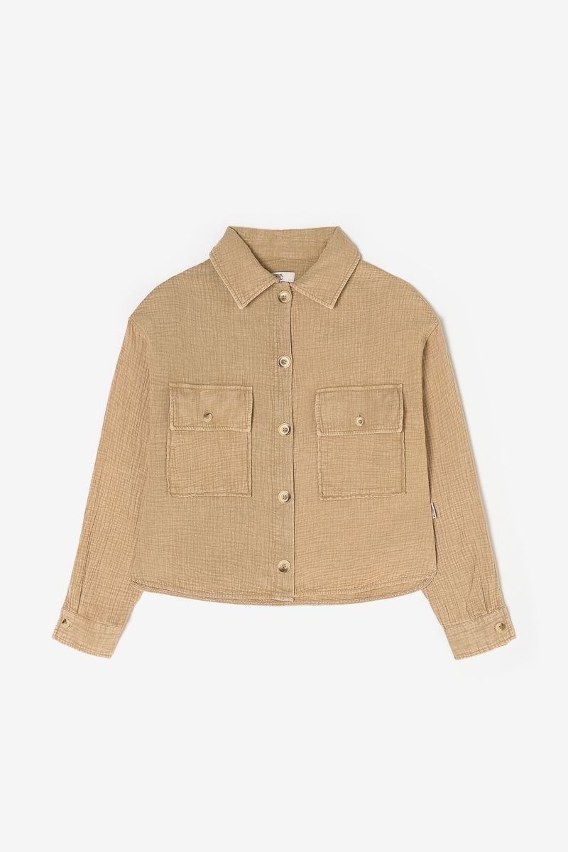 le temps des cerises Veste Jasongi en gaze de coton beige