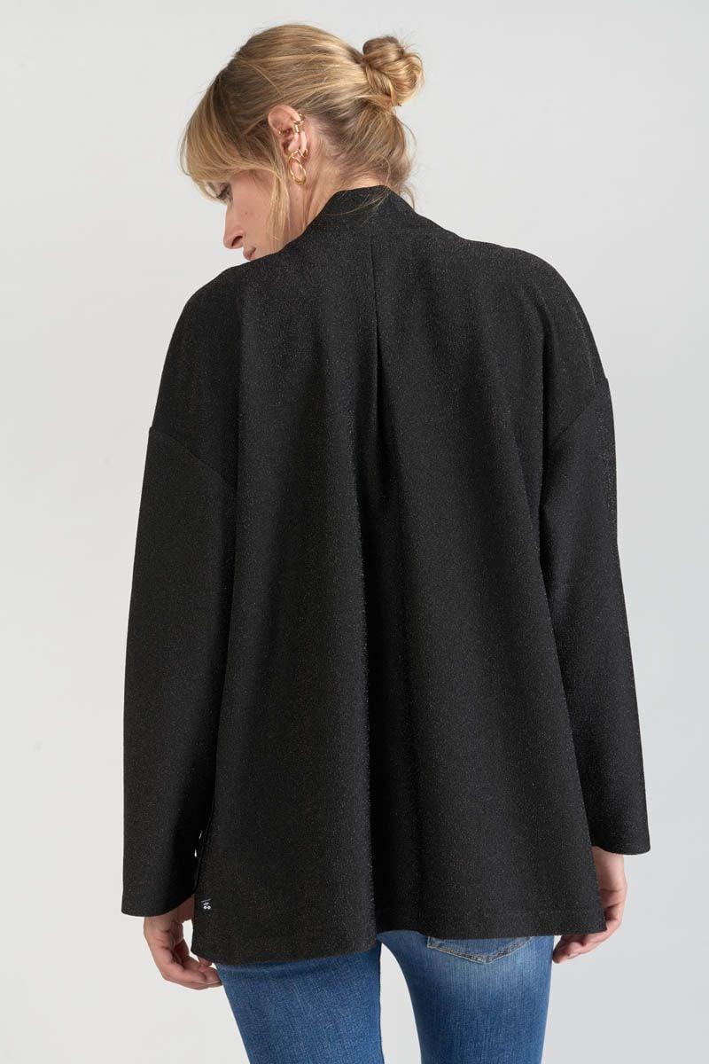 Le Temps Des Cerises Veste Kimono Sobrado Noir Brillant