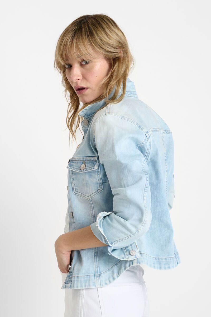 Le Temps Des Cerises Veste Lilly En Jeans Bleu Clair