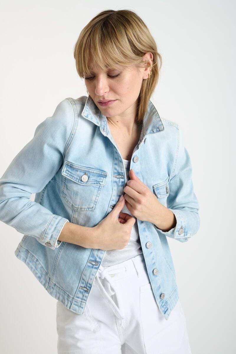 le temps des cerises Veste Lilly en jeans bleu clair