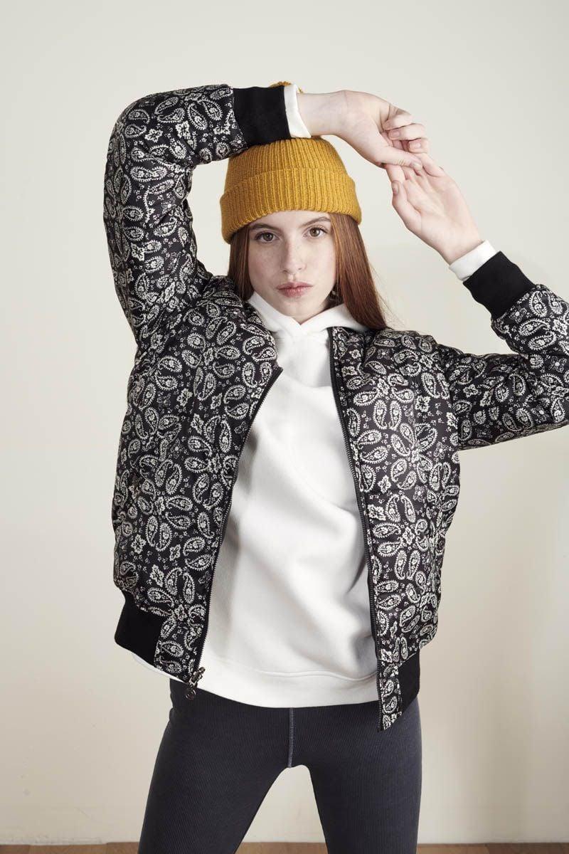 le temps des cerises Veste réversible Argusgi noir à motif cachemire