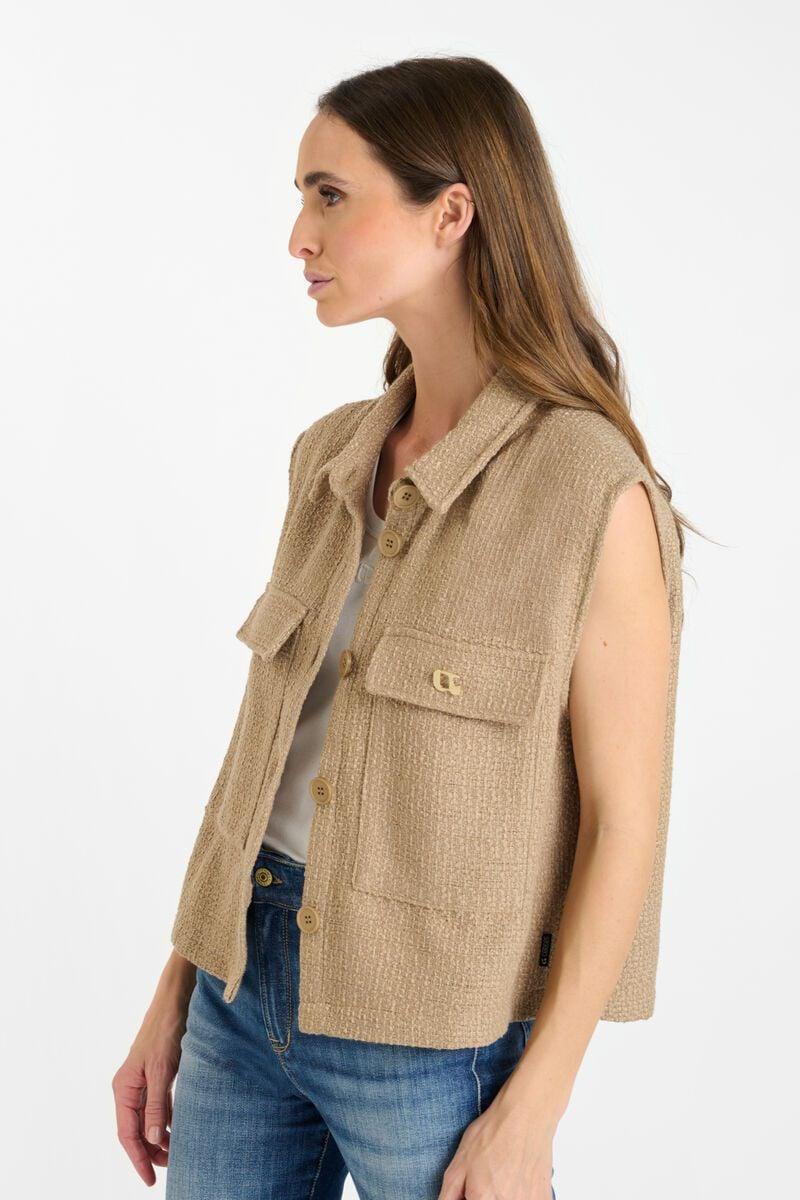 Le Temps Des Cerises Veste Sans Manches Arley Beige