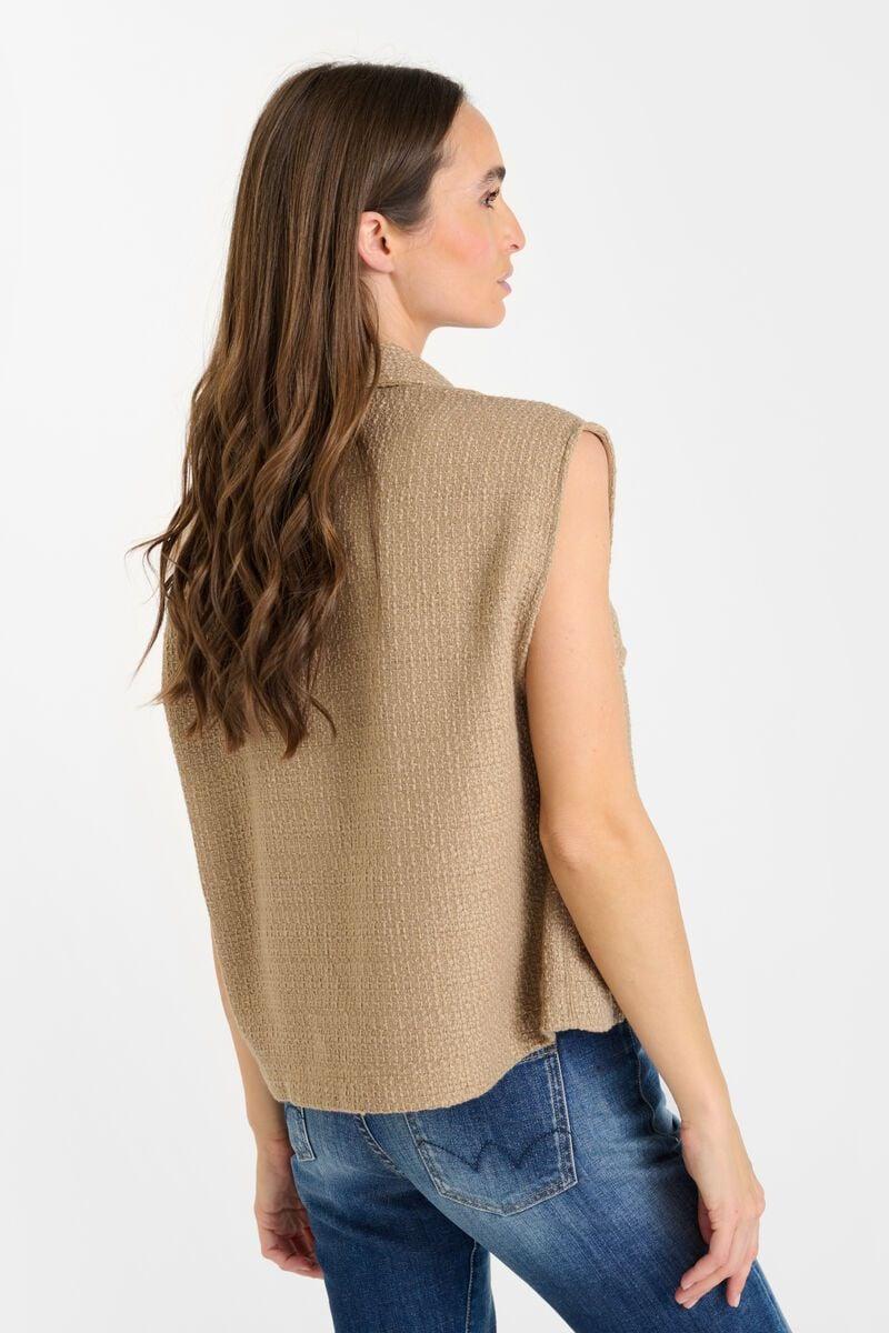 Le Temps Des Cerises Veste Sans Manches Arley Beige