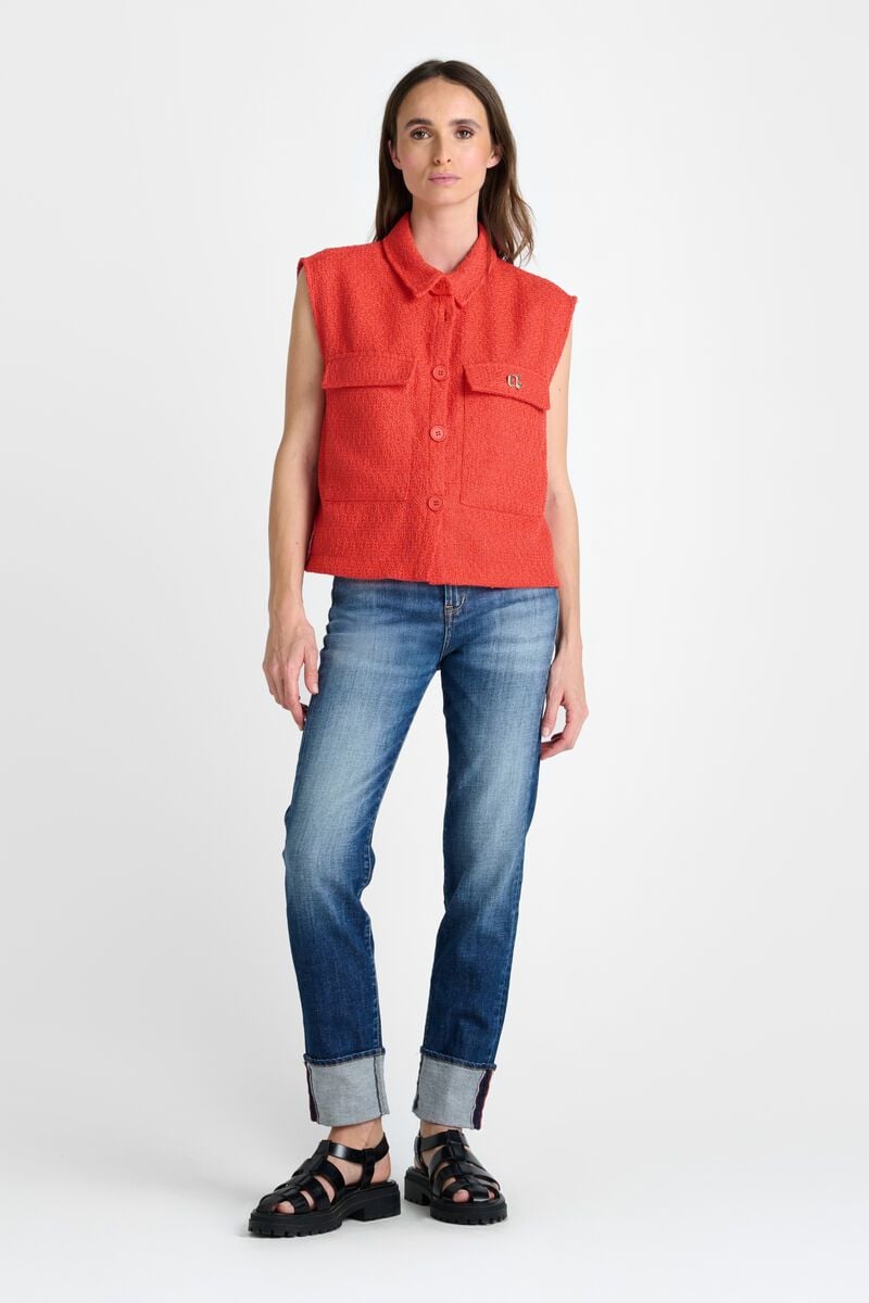 Le Temps Des Cerises Veste Sans Manches Arley Orange