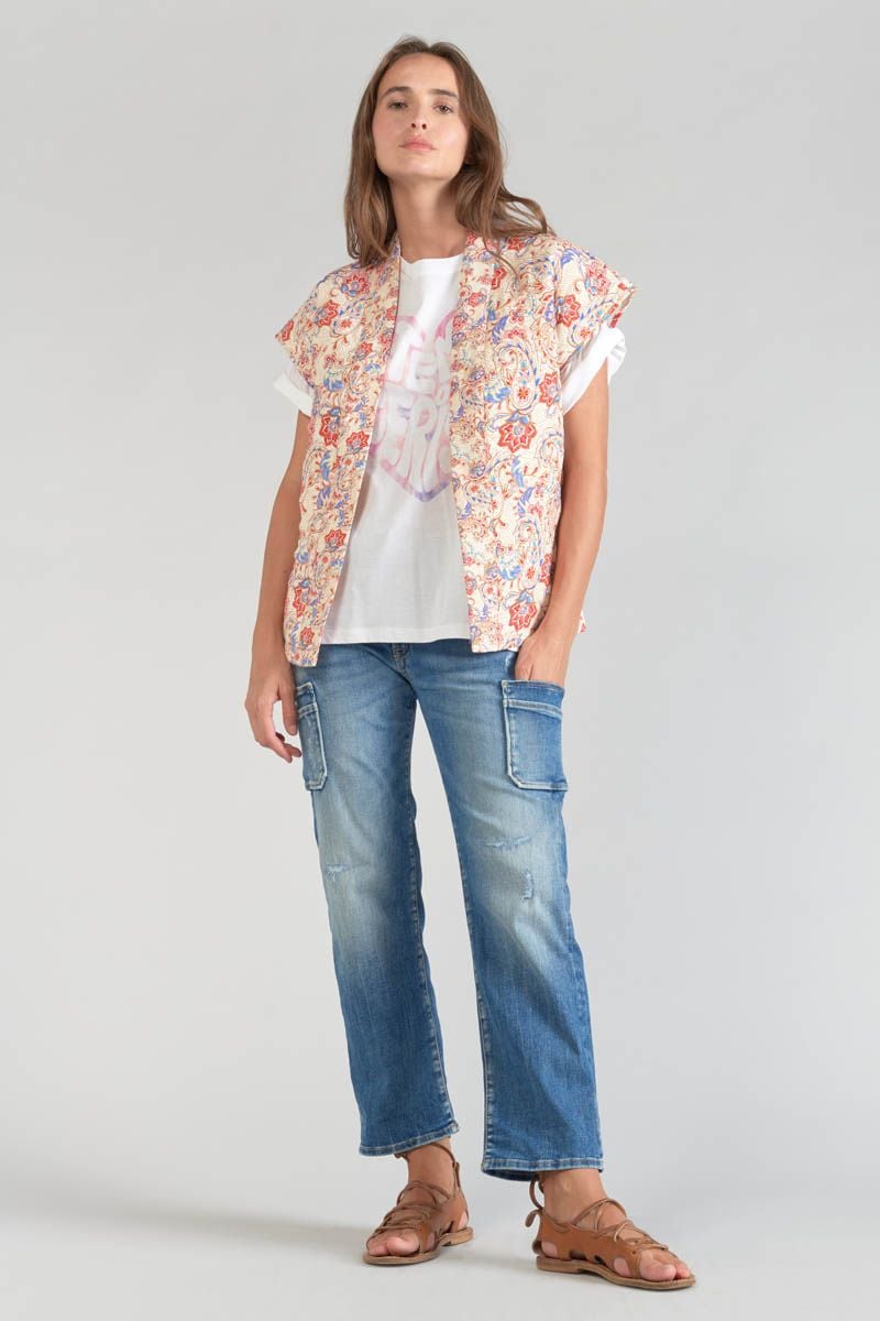 Le Temps Des Cerises Veste Sans Manches Kerman à Motif Cachemire