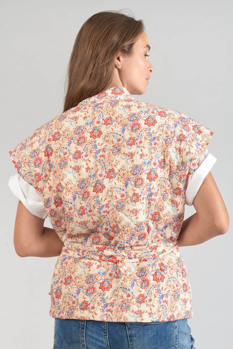 Le Temps Des Cerises Veste Sans Manches Kerman à Motif Cachemire