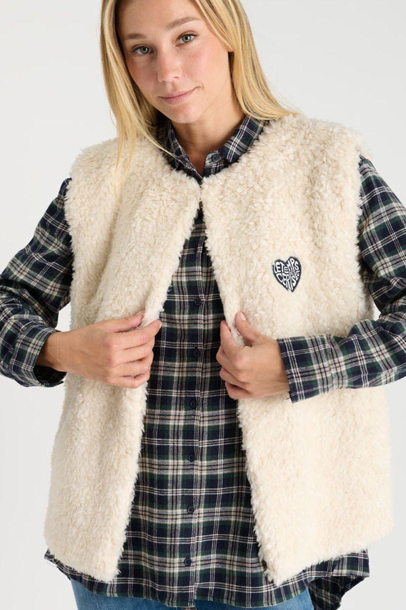 Le Temps Des Cerises Veste Sans Manches Okagi Crème