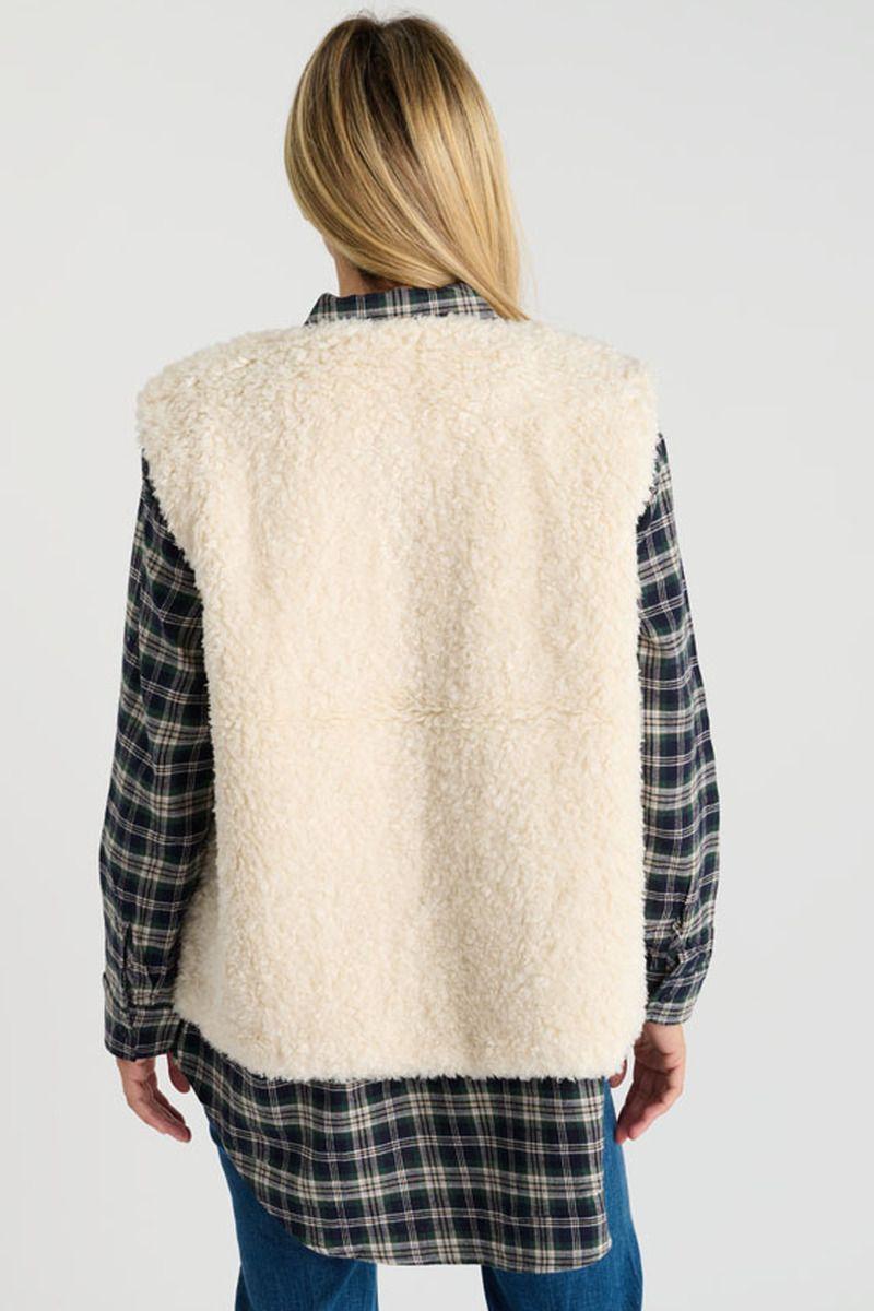 Le Temps Des Cerises Veste Sans Manches Okagi Crème