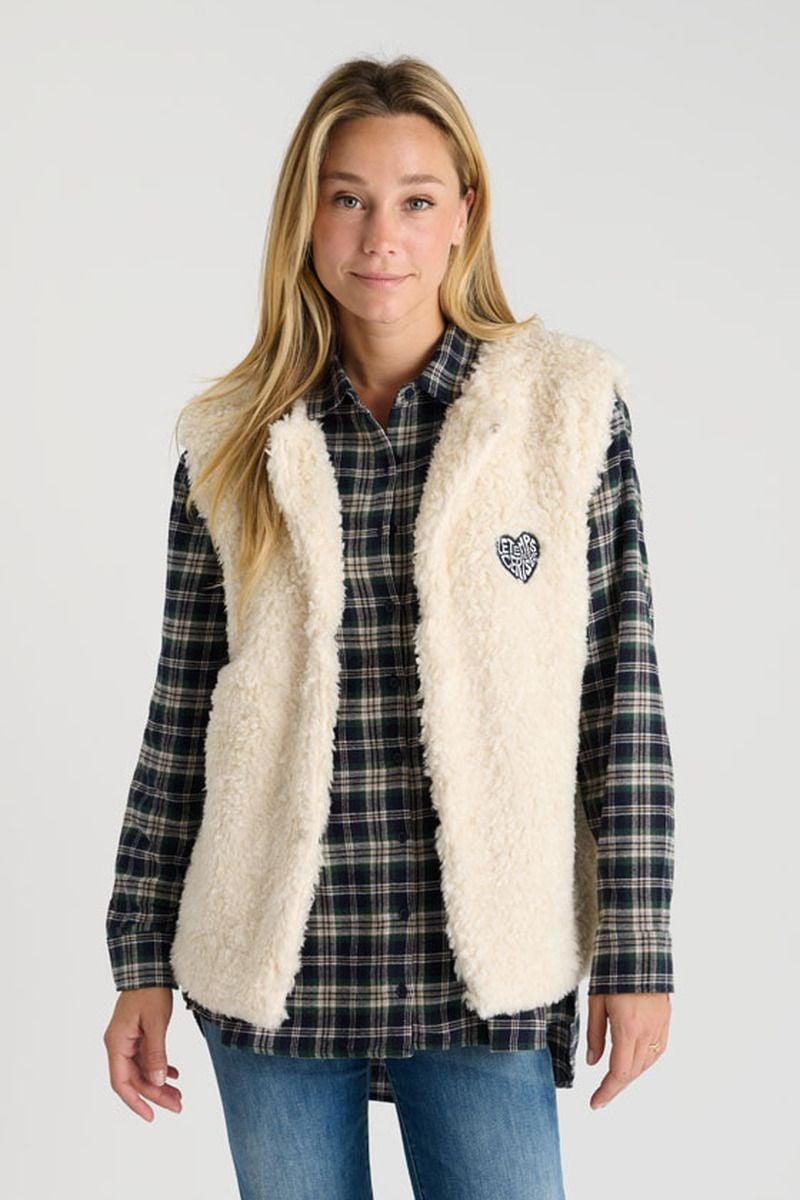 le temps des cerises Veste sans manches Okagi crème