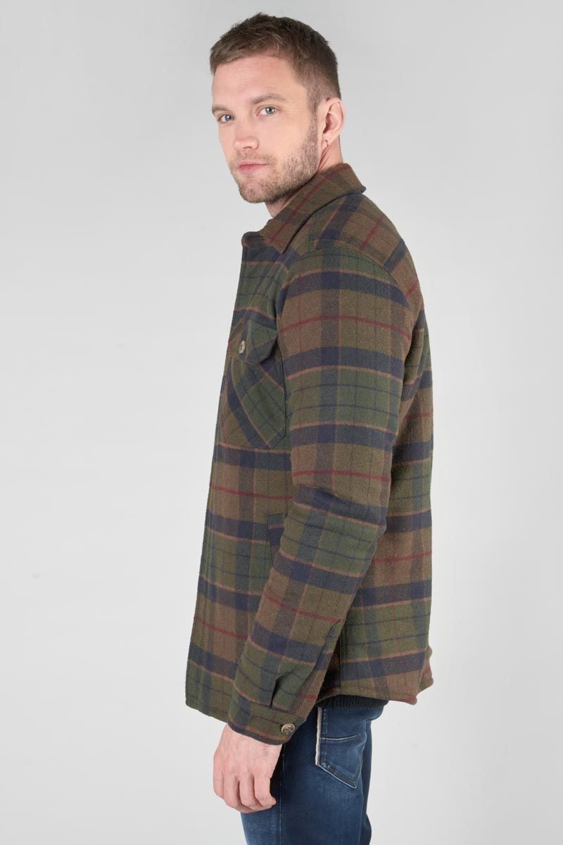Le Temps Des Cerises Veste Surchemise Kezol à Carreaux Kaki