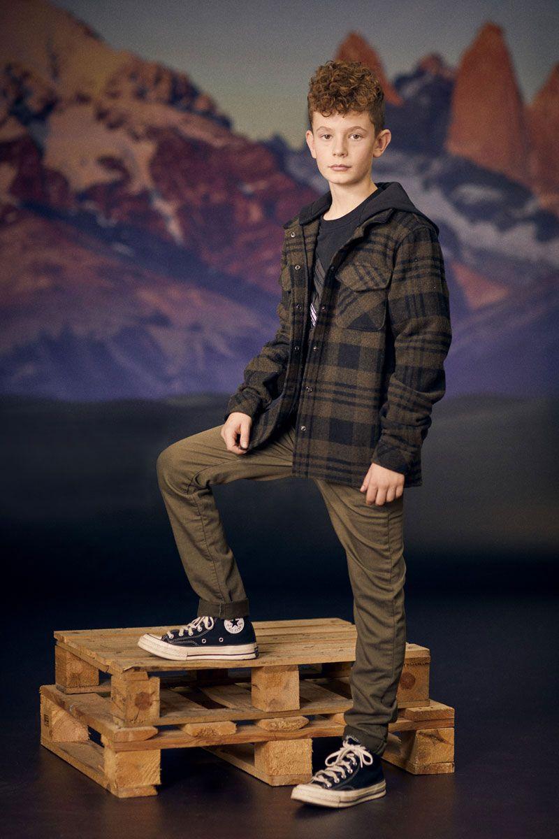 le temps des cerises Veste surchemise Sashabo kaki à carreaux