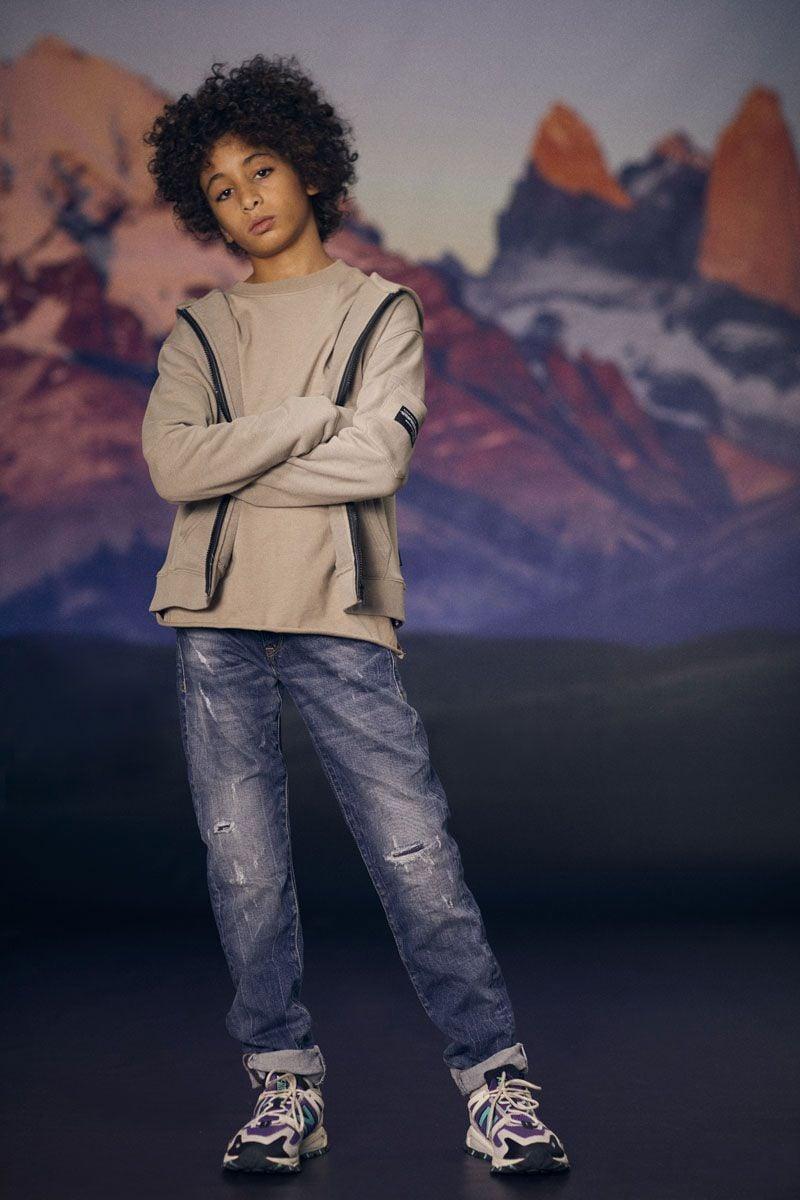 le temps des cerises Veste zippée Hodybo gris beige