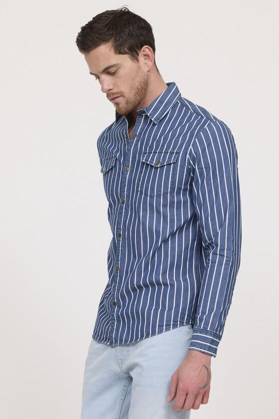 Lee Cooper Chemise DARILE Medium Blue Stripes