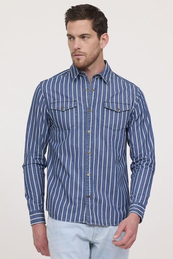 lee cooper Chemise DARILE Medium blue stripes