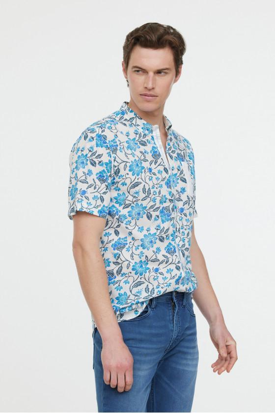 Lee Cooper Chemises DAMYK MC Celadon Blue