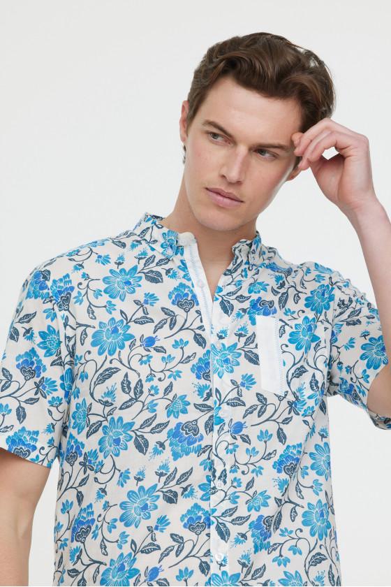 Lee Cooper Chemises DAMYK MC Celadon Blue