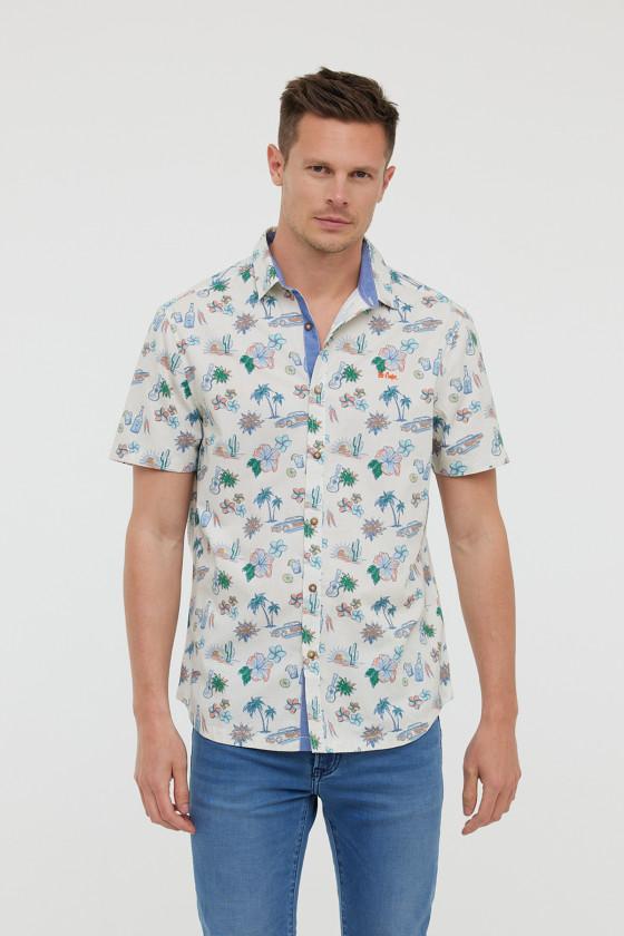 lee cooper Chemises DIEGO MC Vanille