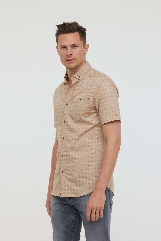 Lee Cooper Chemises DIMIO MC Argile Beige
