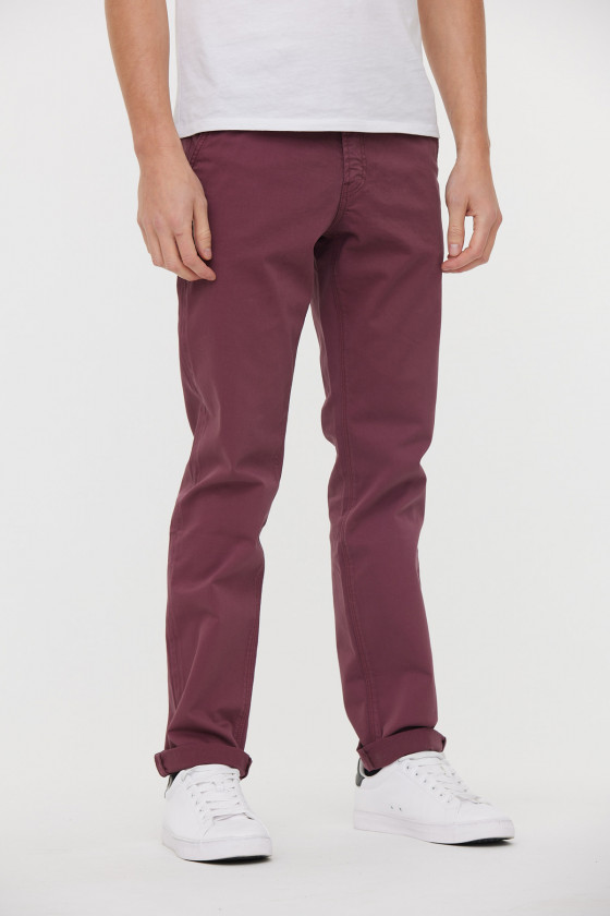 lee cooper Pantalon chino GALANT Lie De Vin L34