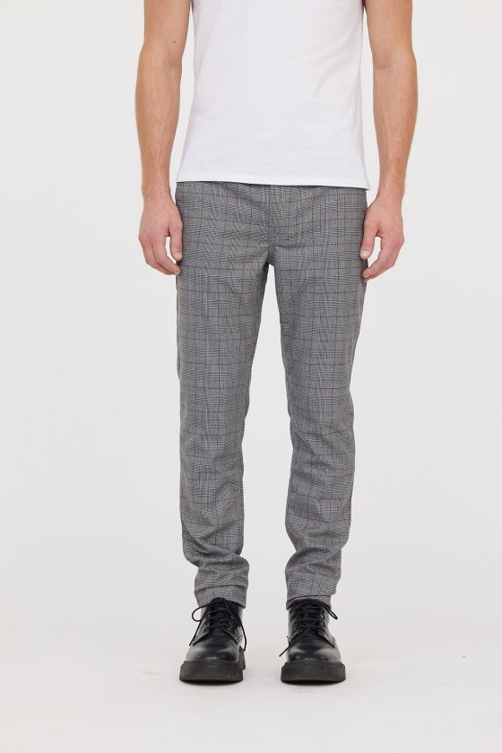 lee cooper Pantalon chino NEILS Gris / Bordeaux L32